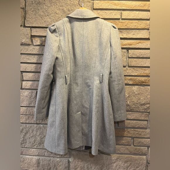 ❤️Banana Republic Fully Lined Wool Pea Coat Grey Size small jacket - Picture 3 of 14